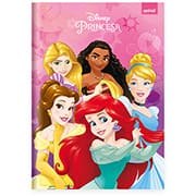 Caderno Universitário Capa Dura Brochura Costurado 80 Folhas, Princesas Disney, 2373082, Spiral Pn - PT 1 UN
