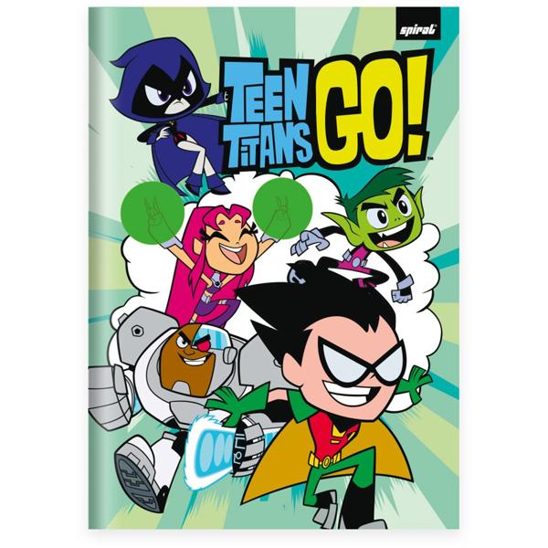 Caderno Universitário Capa Dura Brochura Costurado 80 Folhas, Titans Go, 2373167, Spiral Ttg - PT 1 UN