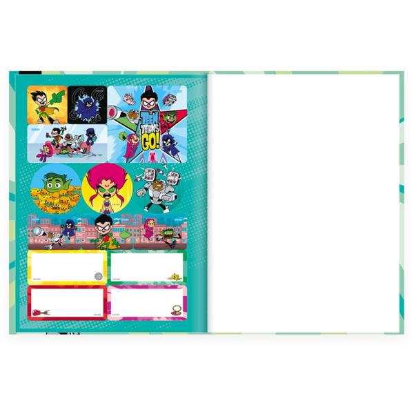 Caderno Universitário Capa Dura Brochura Costurado 80 Folhas, Titans Go, 2373167, Spiral Ttg - PT 1 UN