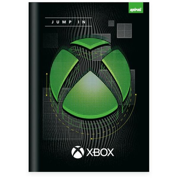 Caderno Universitário Capa Dura Brochura Costurado 80 Folhas, Xbox, 2373228, Spiral Xbox - PT 1 UN