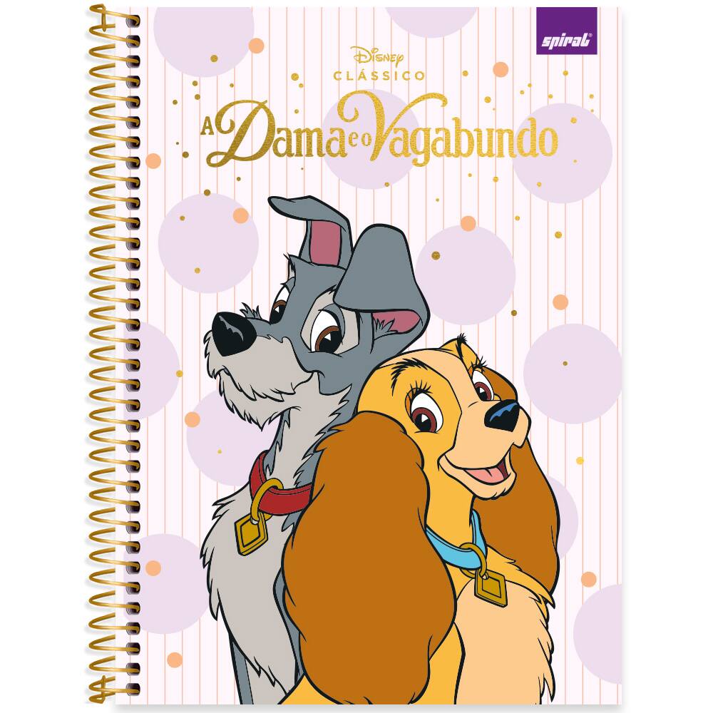 Caderno universitário capa dura, 10x1, 160 folhas, A Dama e o