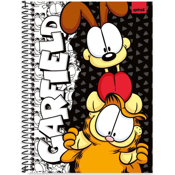 Caderno universitário capa dura, 1x1 80 folhas, Garfield, 2351974, Spiral Gar - PT 1 UN