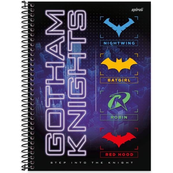 Caderno universitário capa dura, 1x1 80 folhas, Gotham Knights, 2371729, Spiral Gtk - PT 1 UN