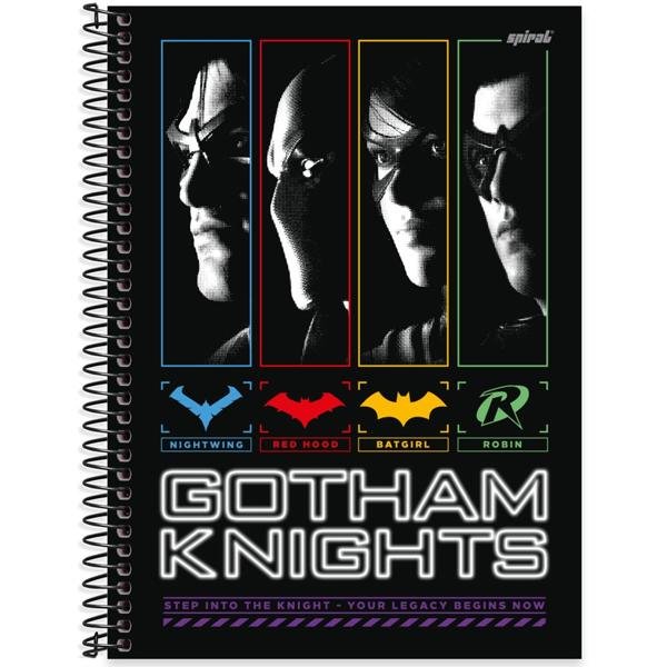 Caderno universitário capa dura, 1x1 80 folhas, Gotham Knights, 2352001, Spiral Gtk - PT 1 UN