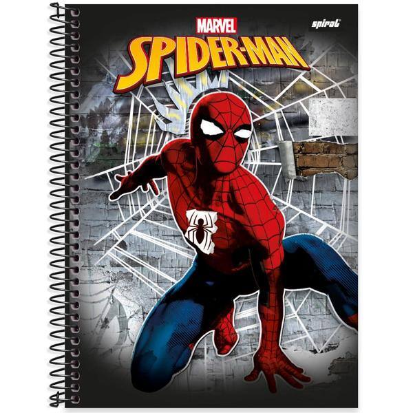 Caderno universitário capa dura, 1x1 80 folhas, Homem Aranha Spiderman Marvel, 2352032, Spiral Mha - PT 1 UN