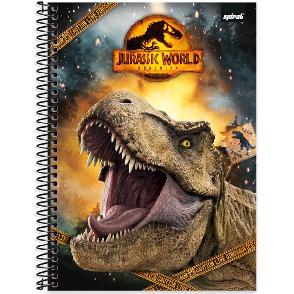 Caderno universitário capa dura, 1x1 80 folhas, Jurassic World, 2352148, Spiral Jw - PT 1 UN