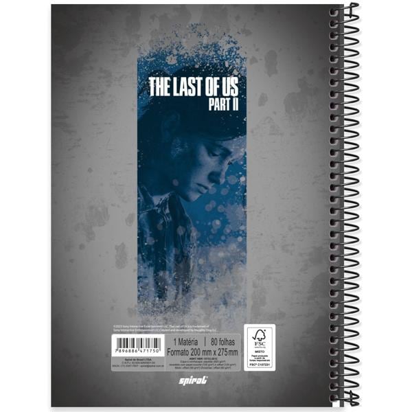 Caderno universitário capa dura, 1x1 80 folhas, The Last of Us, 2371750, Spiral Lou - PT 1 UN