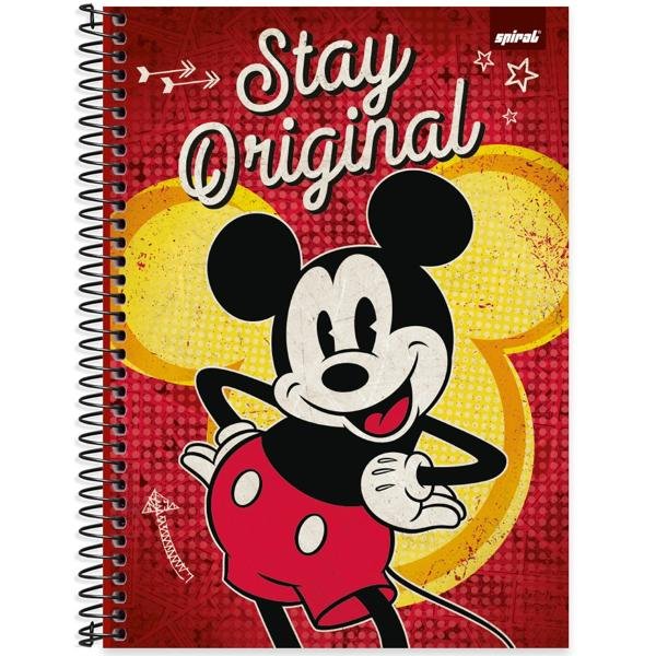 Caderno Universitário Capa Dura, 1x1, 80 Folhas, Disney Mickey & Disney Minnie, 2371903, Spiral Dm - PT 1 UN