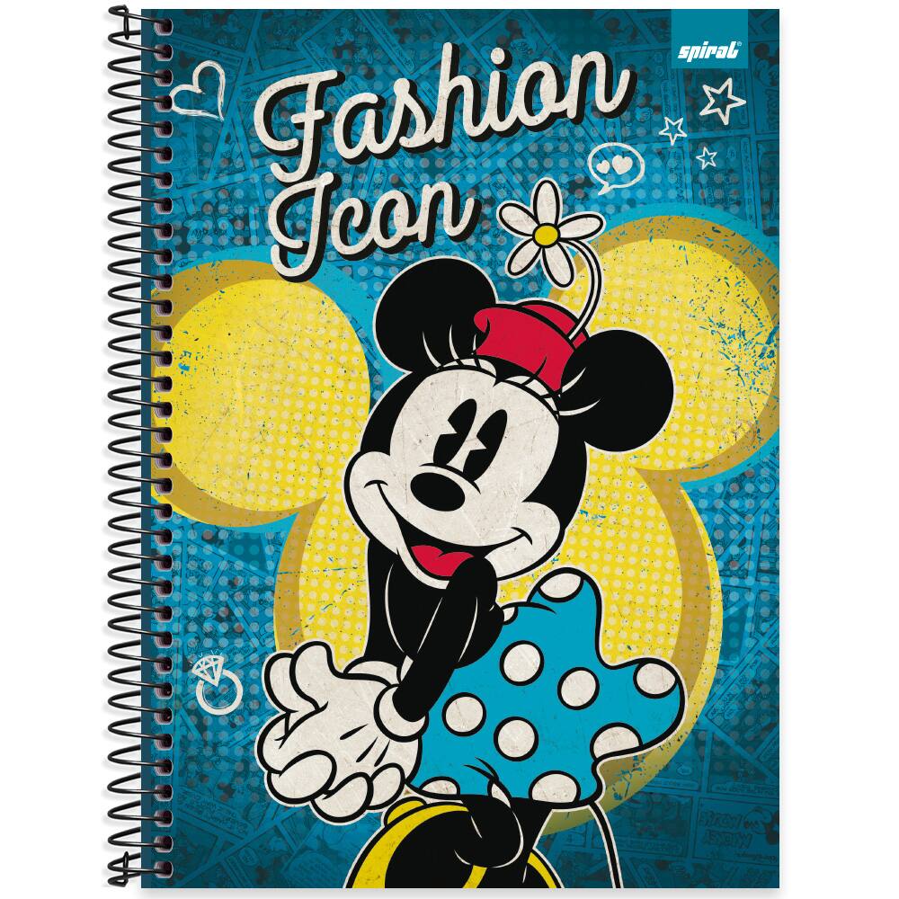 Caderno cartografia e desenho capa dura 80 folhas Disney Minnie Kawaii,  Spiral, 2373631- PT 1 UN - Escolar - Kalunga