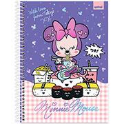 Caderno Universitário Capa Dura 1x1 80 Folhas Minnie Disney Kawaii Spiral - PT 1 UN