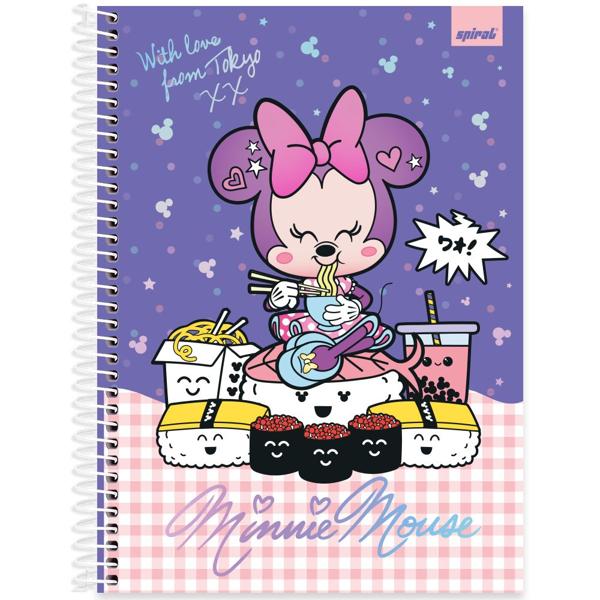 Caderno Universitário Capa Dura, 1x1, 80 Folhas, Disney Minnie Kawaii, 2332508, Spiral Mikw - PT 1 UN