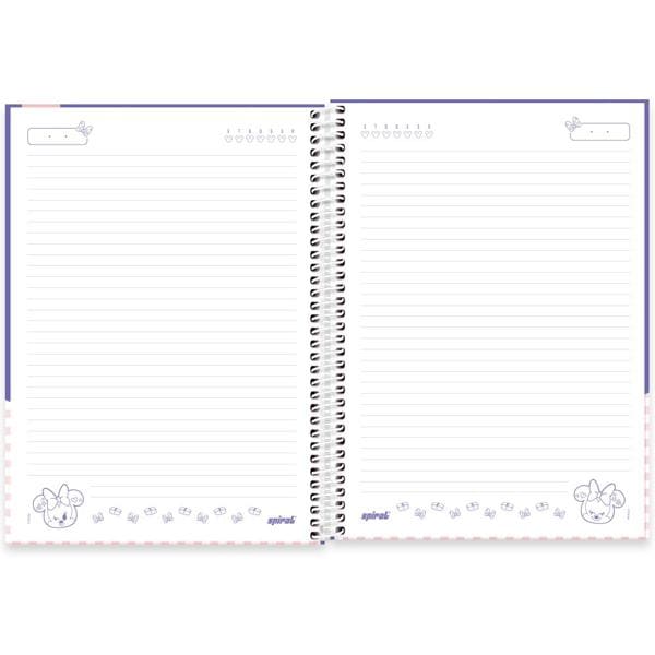 Caderno Universitário Capa Dura, 1x1, 80 Folhas, Disney Minnie Kawaii, 2332508, Spiral Mikw - PT 1 UN