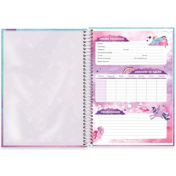 Caderno universitário capa dura, 1x1 80 folhas, Little Pony, 2332515, Spiral Ltp - PT 1 UN