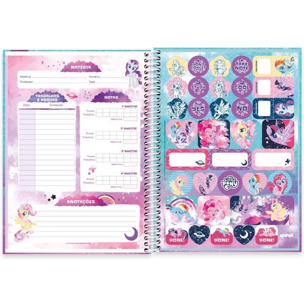 Caderno universitário capa dura, 1x1 80 folhas, Little Pony, 2332515, Spiral Ltp - PT 1 UN