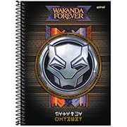 Caderno universitário capa dura, 1x1 80 folhas, Pantera Negra, 2371989, Spiral Pan - PT 1 UN
