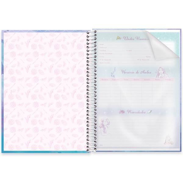 Caderno Universitário Capa Dura, 1x1, 80 Folhas, Disney Princesas, 2372016, Spiral Pn - PT 1 UN