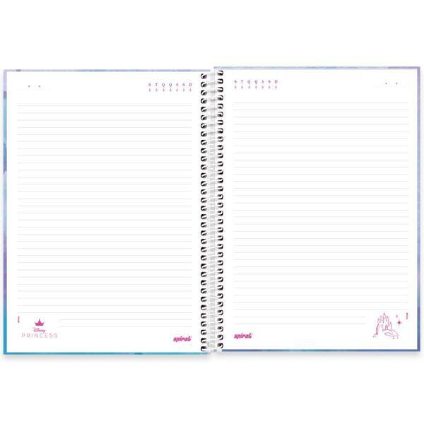 Caderno Universitário Capa Dura, 1x1, 80 Folhas, Disney Princesas, 2372016, Spiral Pn - PT 1 UN