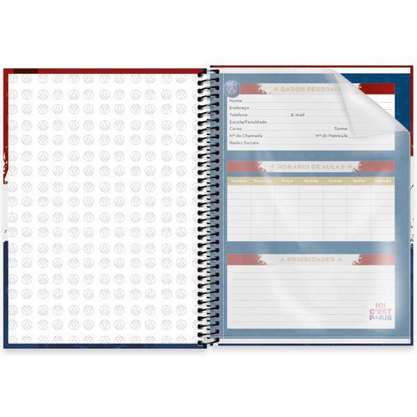 Caderno universitário capa dura, 1x1, 80 folhas, PSG, 2372047, Spiral Psg - PT 1 UN