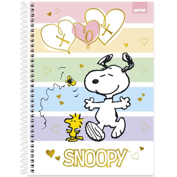 Caderno universitário capa dura, 1x1 80 folhas, Snoopy, 2332607, Spiral Sno - PT 1 UN