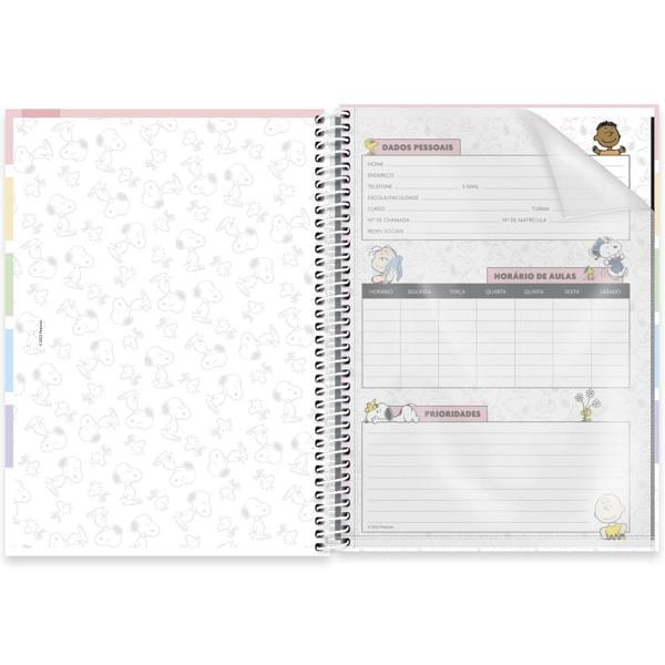 Caderno universitário capa dura, 1x1 80 folhas, Snoopy, 2332607, Spiral Sno - PT 1 UN