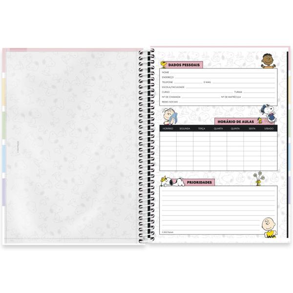 Caderno universitário capa dura, 1x1 80 folhas, Snoopy, 2332607, Spiral Sno - PT 1 UN