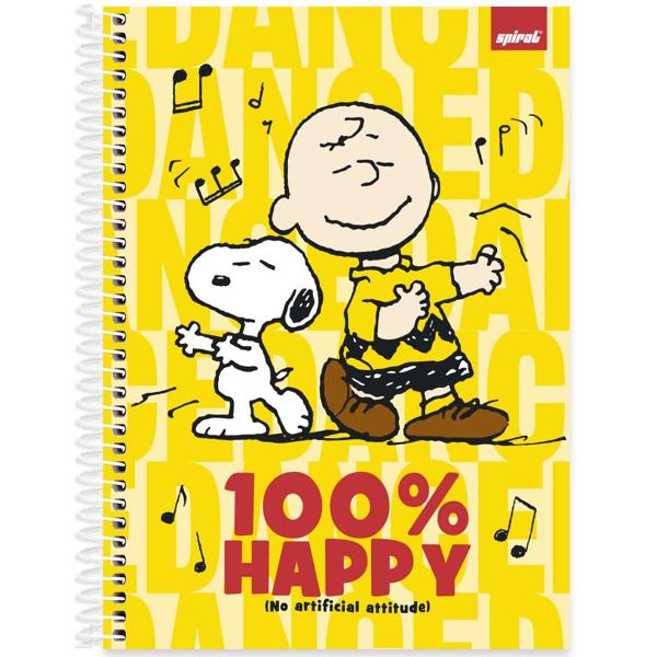 Caderno universitário capa dura, 1x1, 80 folhas, Snoopy, 2332614, Spiral Sno - PT 1 UN