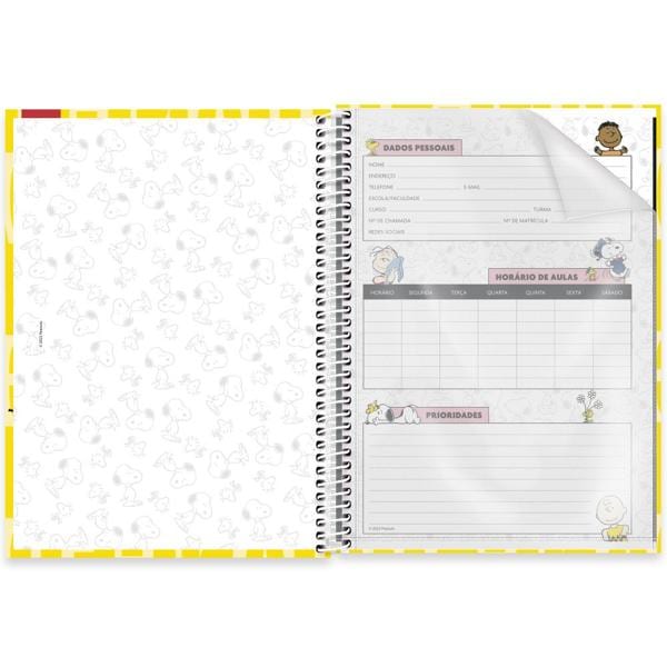 Caderno universitário capa dura, 1x1, 80 folhas, Snoopy, 2332614, Spiral Sno - PT 1 UN