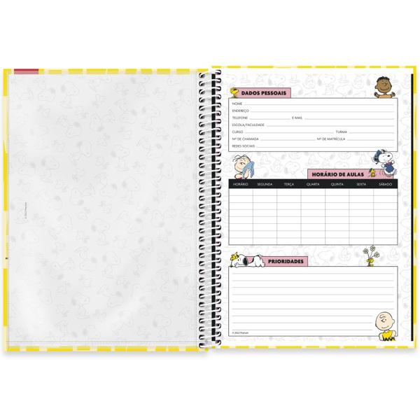 Caderno universitário capa dura, 1x1, 80 folhas, Snoopy, 2332614, Spiral Sno - PT 1 UN