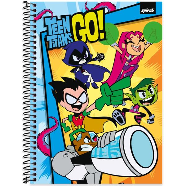 Caderno universitário capa dura, 1x1 80 folhas, Titans Go, 2332669, Spiral Ttg - PT 1 UN