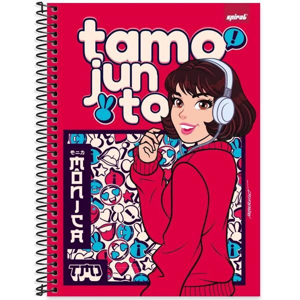 Caderno universitário capa dura, 1x1, 80 folhas, Turma da Mônica Jovem, 2372207, Spiral Tdj - PT 1 UN