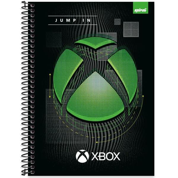 Caderno universitário capa dura, 1x1 80 folhas, Xbox, 2372238, Spiral Xbox - PT 1 UN