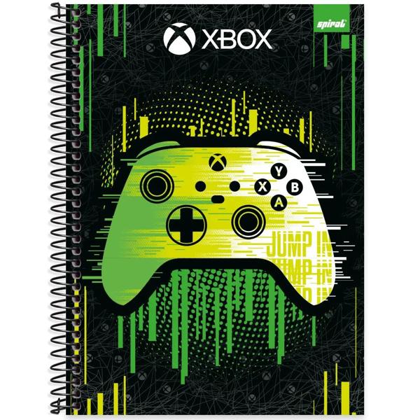 Caderno universitário capa dura, 1x1 80 folhas, Xbox, 2372245, Spiral Xbox - PT 1 UN