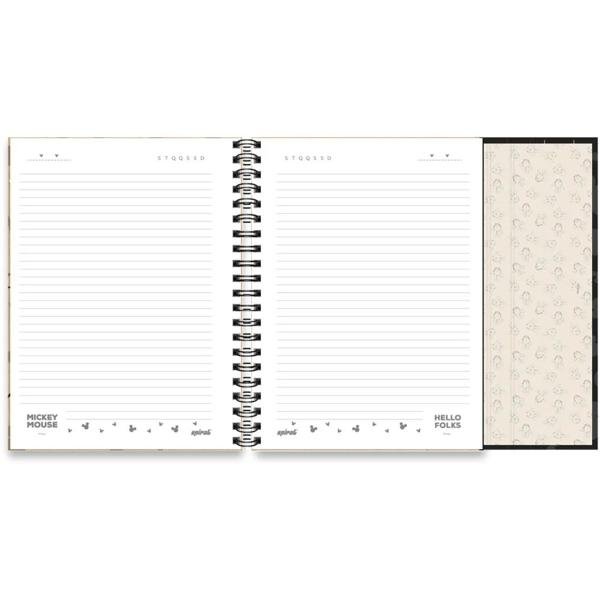Caderno Universitário Capa Dura, 1x1, 80 Folhas, Disney Mickey Kraft, 2372252, Spiral Mik - PT 1 UN