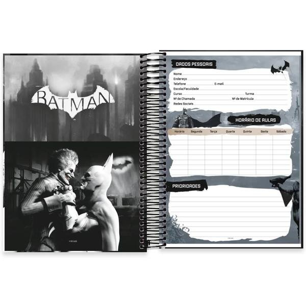 Caderno universitário capa dura, 10x1, 160 folhas, Batman Game, 2332768, Spiral Btg - PT 1 UN