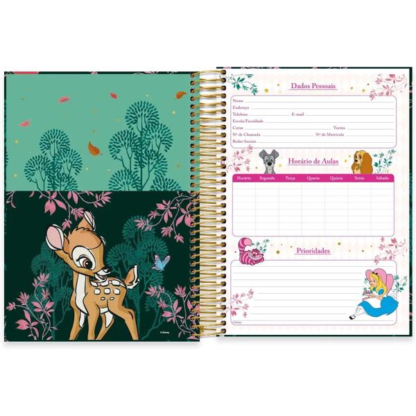 Caderno universitário capa dura, 10x1, 160 folhas, Bambi, Disney Clássicos, 2372375, Spiral Cld PT 1 UN