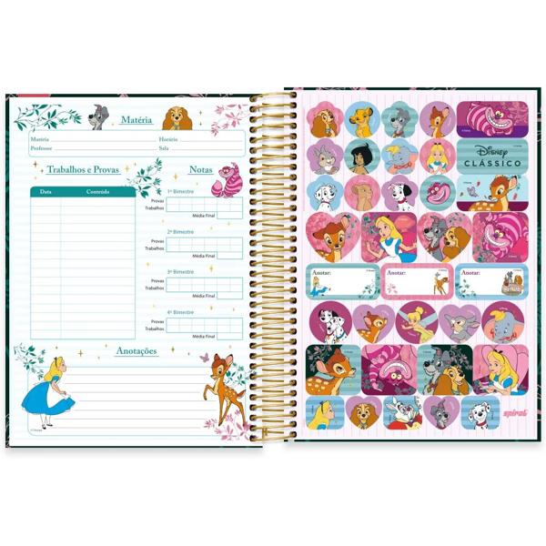 Caderno universitário capa dura, 10x1, 160 folhas, Bambi, Disney Clássicos, 2372375, Spiral Cld PT 1 UN