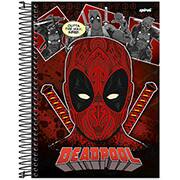 Caderno universitário capa dura, 10x1, 160 folhas, Deadpool, 2332799, Spiral Dea - PT 1 UN