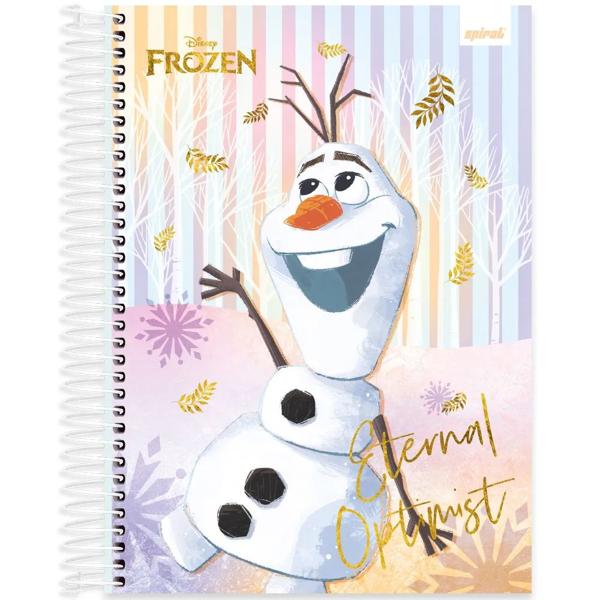 Caderno universitário capa dura, 10x1, 160 folhas, Frozen, 2332836, Spiral Frz - PT 1 UN