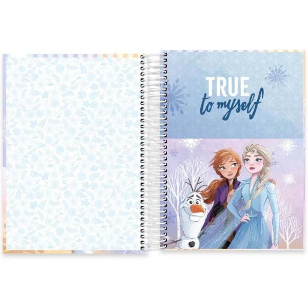 Caderno universitário capa dura, 10x1, 160 folhas, Frozen, 2332836, Spiral Frz - PT 1 UN