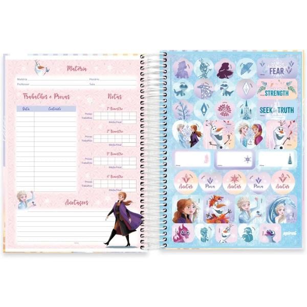 Caderno universitário capa dura, 10x1, 160 folhas, Frozen, 2332836, Spiral Frz - PT 1 UN