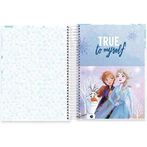 Caderno universitário capa dura, 10x1, 160 folhas, Frozen, 2332843, Spiral Frz - PT 1 UN