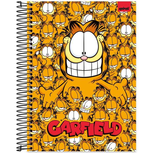 Caderno universitário capa dura, 10x1, 160 folhas, Garfield, 2332850, Spiral Gar - PT 1 UN