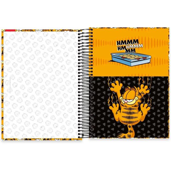 Caderno universitário capa dura, 10x1, 160 folhas, Garfield, 2332850, Spiral Gar - PT 1 UN