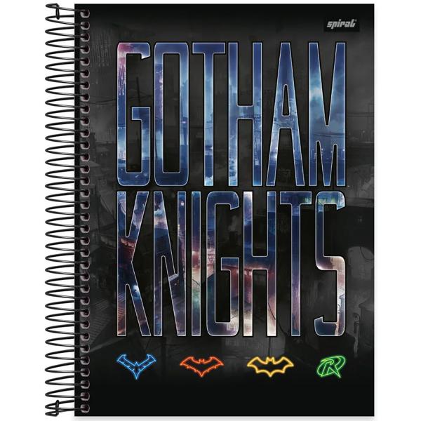 Caderno universitário capa dura, 10x1, 160 folhas, Gotham Knights, 2332867, Spiral Gtk- PT 1 UN