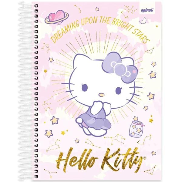 Caderno universitário capa dura, 10x1, 160 folhas, Hello Kitty, 2372399, Spiral Hki - PT 1 UN