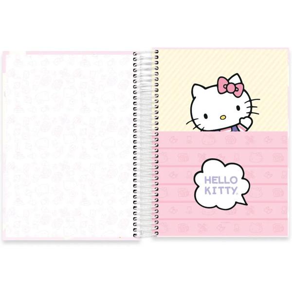 Caderno universitário capa dura, 10x1, 160 folhas, Hello Kitty, 2372399, Spiral Hki - PT 1 UN