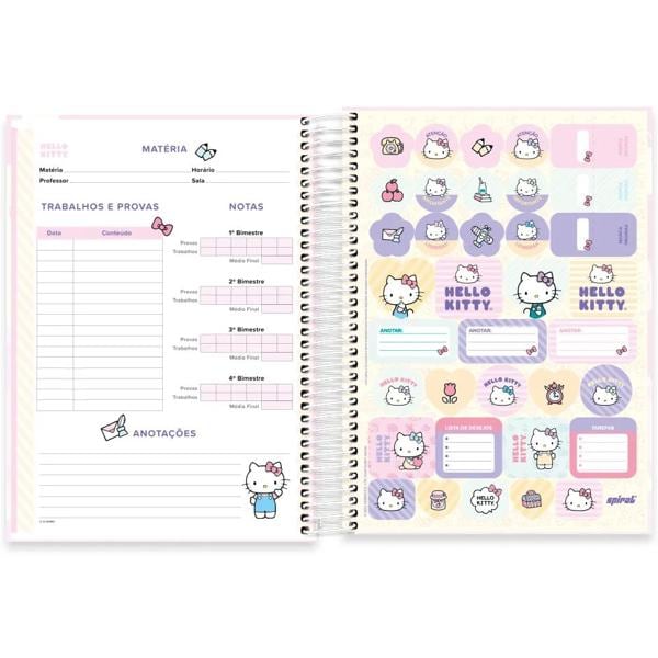 Caderno universitário capa dura, 10x1, 160 folhas, Hello Kitty, 2372399, Spiral Hki - PT 1 UN