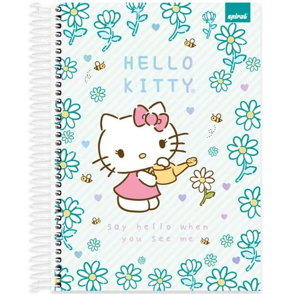 Caderno universitário capa dura, 10x1, 160 folhas, Hello Kitty, 2332874, Spiral Hki - PT 1 UN