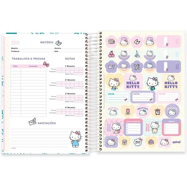 Caderno universitário capa dura, 10x1, 160 folhas, Hello Kitty, 2332874, Spiral Hki - PT 1 UN