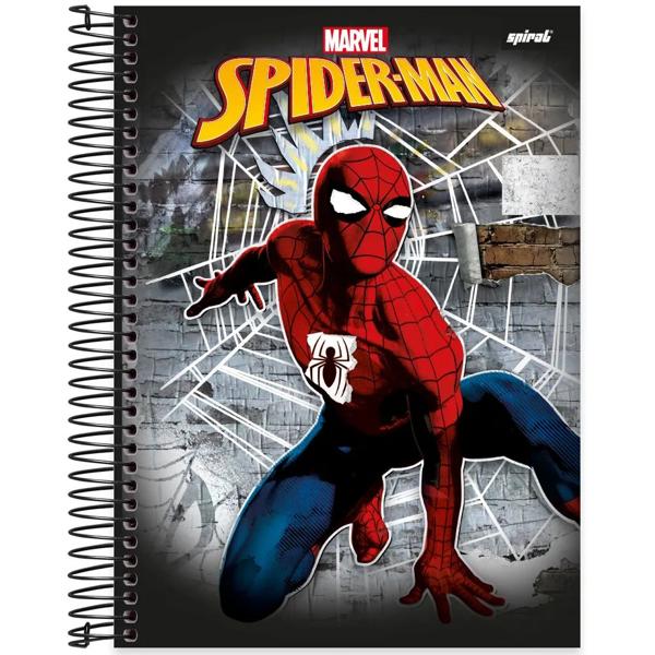 Caderno universitário capa dura, 10x1, 160 folhas, Homem Aranha, 2332881, Spiral Mha - PT 1 UN